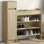 Vidaxl schoenenkast 100,5x28x100 cm bewerkt hout sonoma eikenkleurig
