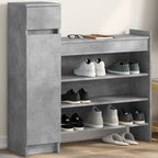 Vidaxl schoenenkast 100,5x28x100 cm bewerkt hout betongrijs