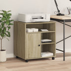 Vidaxl printerkastje met wielen 60x50x67 cm sonoma eikenkleurig