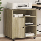Vidaxl printerkastje met wielen 60x50x67 cm sonoma eikenkleurig