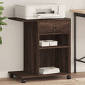 Vidaxl printerkastje met wielen 60x40x68,5 cm bruin eikenkleurig