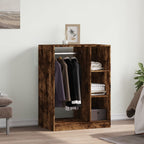 Vidaxl kledingkast 77x48x102 cm bewerkt hout gerookt eikenkleurig