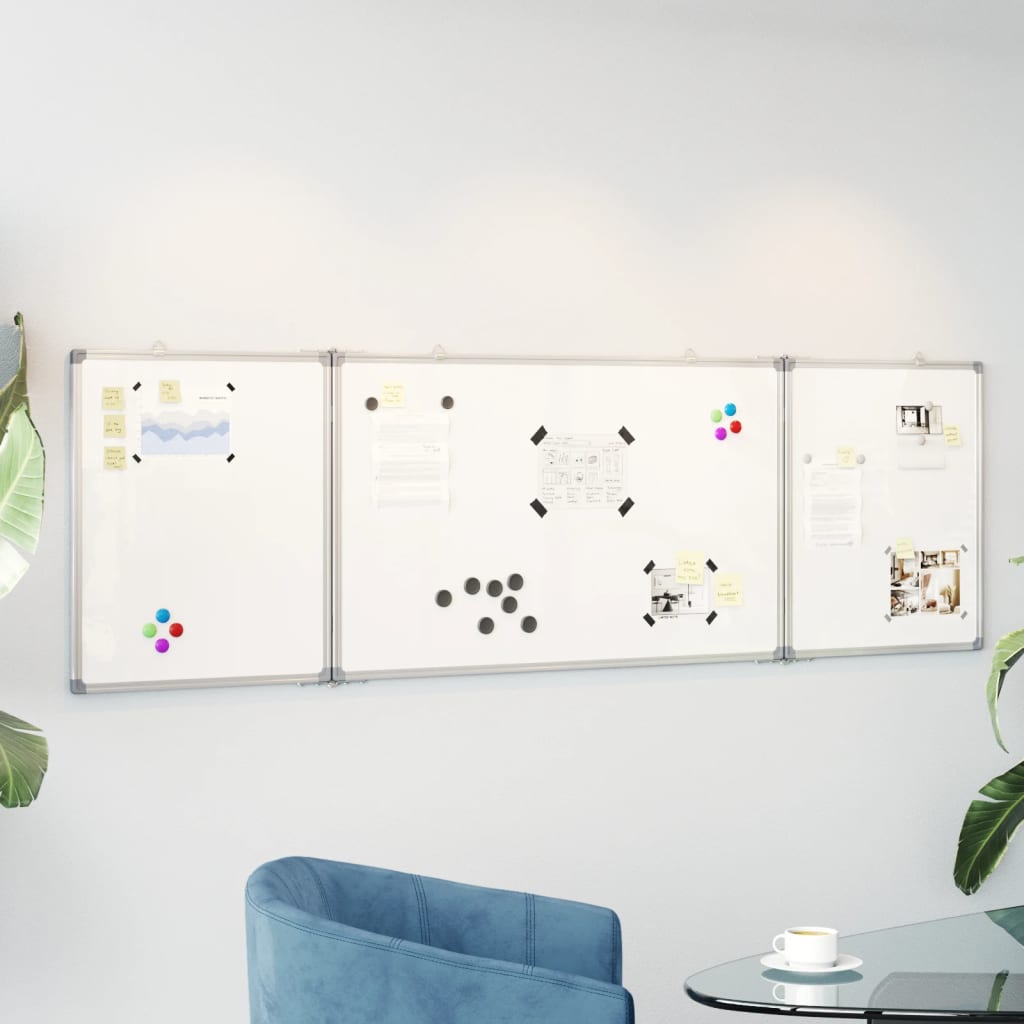 Vidaxl whiteboard magnetisch inklapbaar 160x50x1,7 cm aluminium