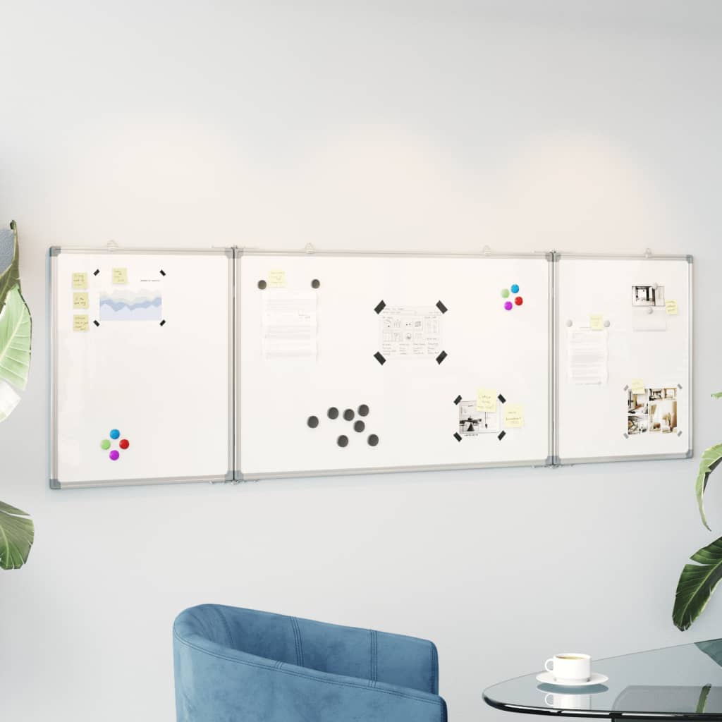 Vidaxl whiteboard magnetisch inklapbaar 160x60x1,7 cm aluminium
