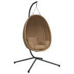 Vidaxl hangstoel met standaard stof en staal taupe