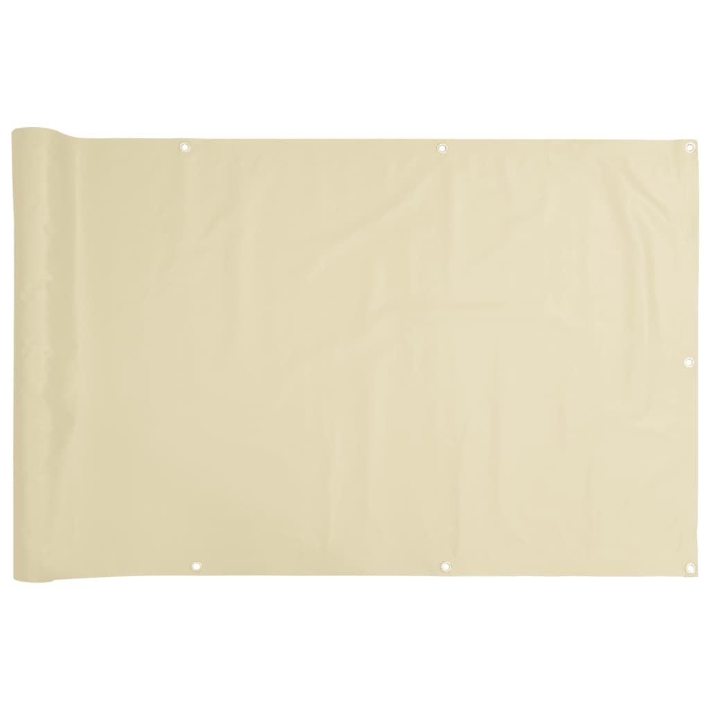 Vidaxl balkonscherm 300x75 cm pvc crèmekleurig