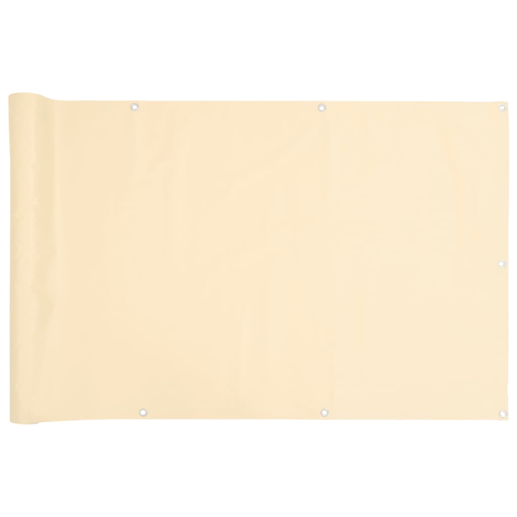 Vidaxl balkonscherm 500x75 cm pvc crèmekleurig