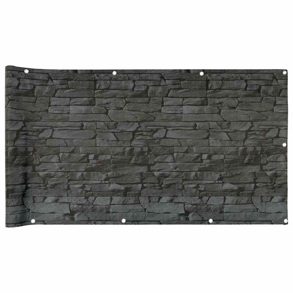 Vidaxl balkonscherm steenpatroon 500x75 cm pvc grijs
