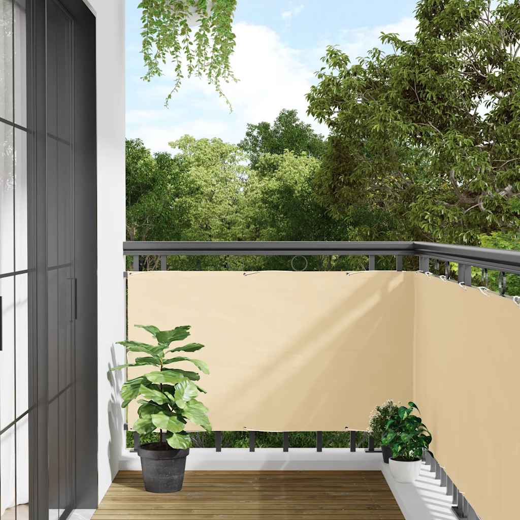 Vidaxl balkonscherm 800x90 cm pvc crèmekleurig