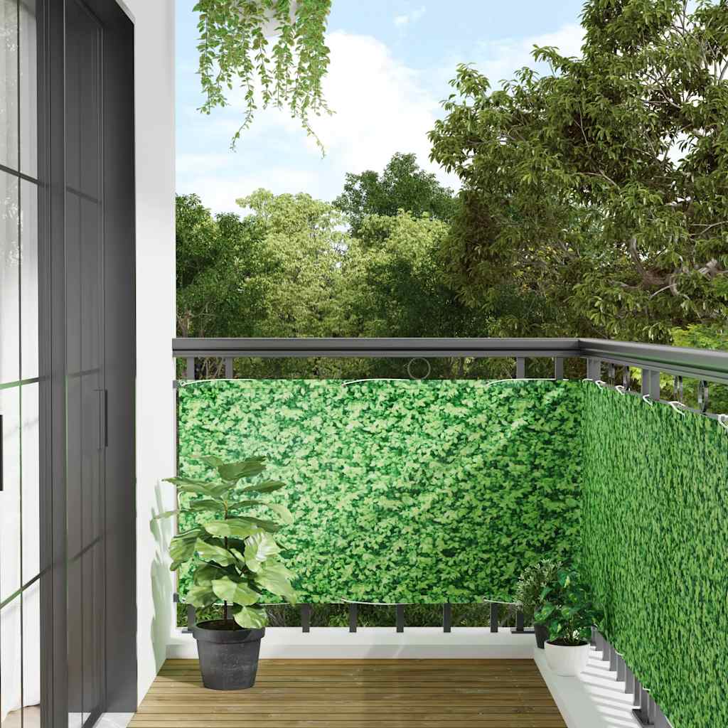 VidaXL Balkonscherm plantpatroon 800x90 cm PVC groen
