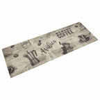 Vidaxl keukenmat wasbaar koffieprint 60x180 cm fluweel grijs