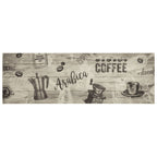 Vidaxl keukenmat wasbaar koffieprint 60x180 cm fluweel grijs
