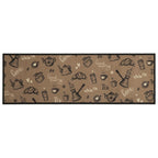 Vidaxl keukenmat wasbaar ochtendprint 60x180 cm fluweel bruin