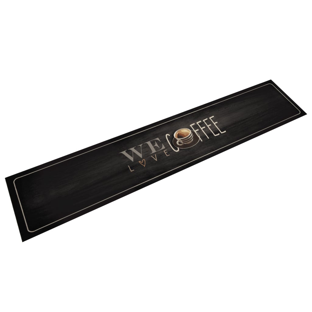 Vidaxl keukenmat wasbaar koffietekst 60x300 cm fluweel