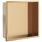 Vidaxl douchenis 32x32x9 cm roestvrijstaal geborsteld goudkleurig