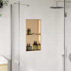 Vidaxl douchenis 32x62x9 cm roestvrijstaal geborsteld goudkleurig