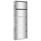 VidaXL Schoenenkast met spiegel 5-laags 63x17x169,5 cm betongrijs