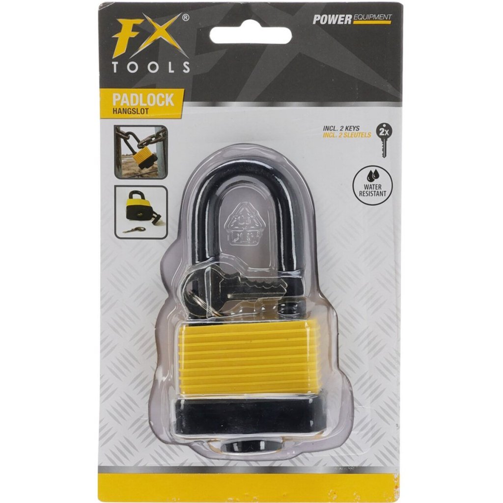 FX Tools - FX Tools hangslot met sleutel zwart/geel