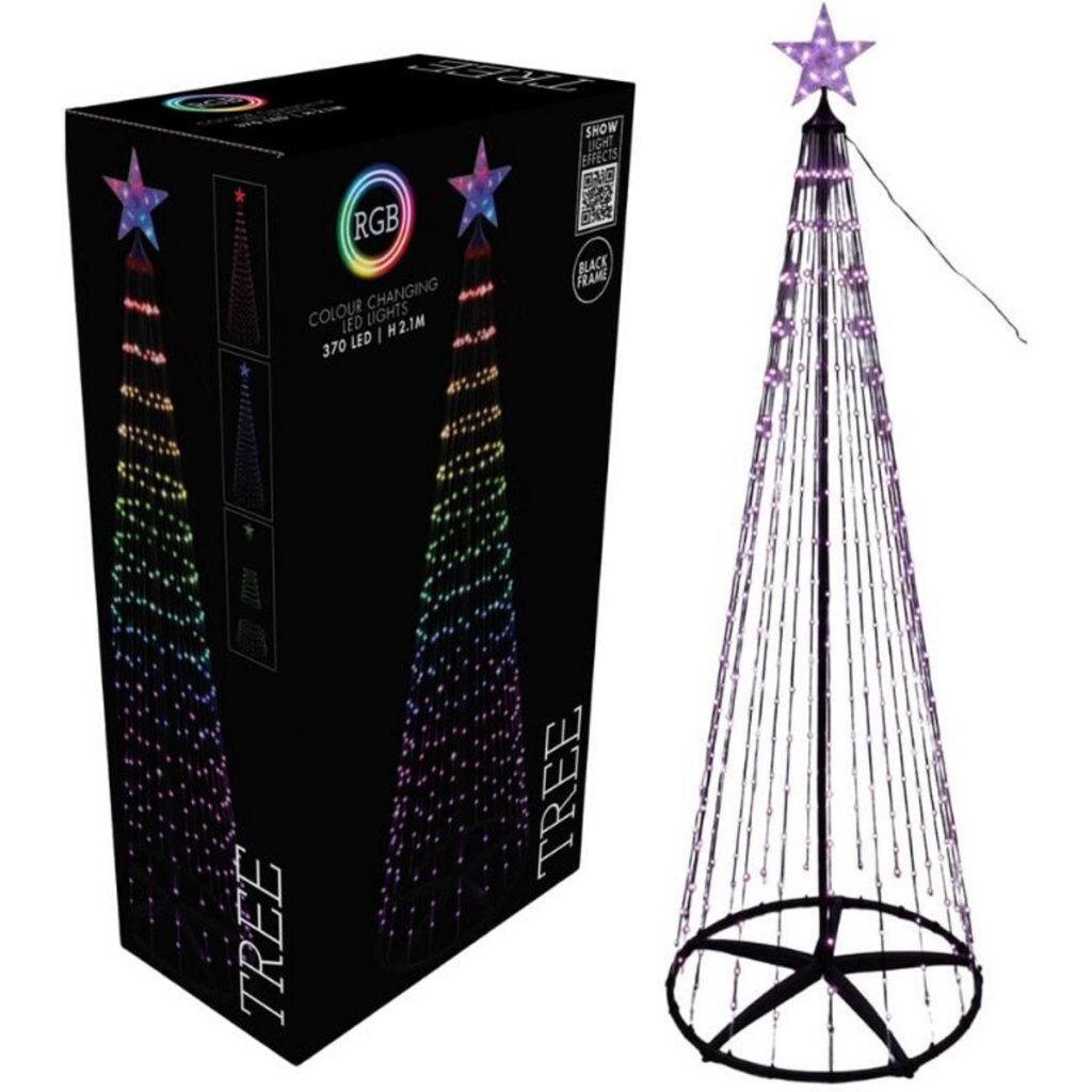 Overige Merken - Overige Merken Rgb led kerstboom 370 led's 210 cm zwart
