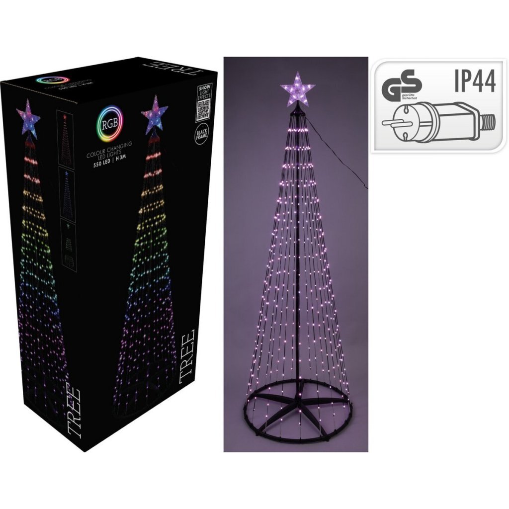 Overige Merken - Overige Merken Rgb led kerstboom 550 led's 300 cm zwart