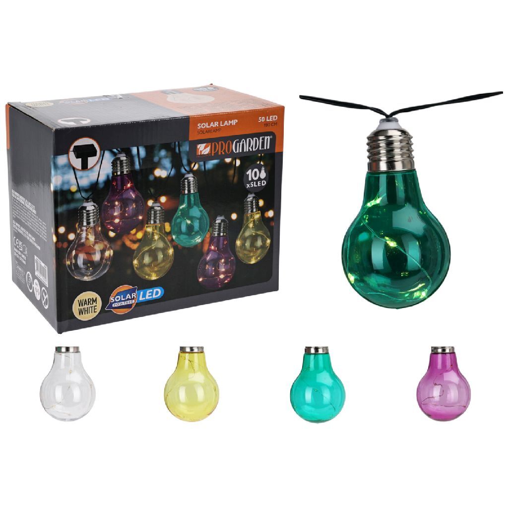 Pro Garden - Garden solar feestverlichting 10x5 led 180 cm