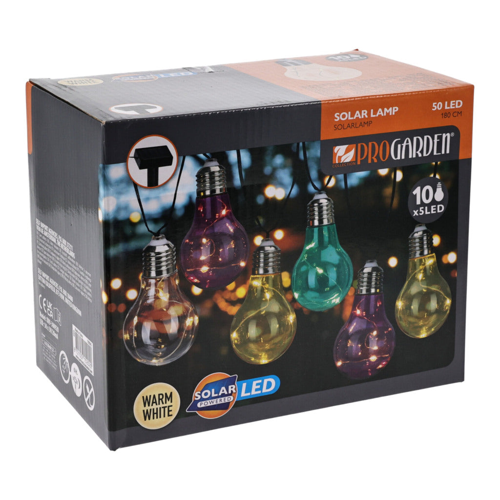 Pro Garden - Garden solar feestverlichting 10x5 led 180 cm
