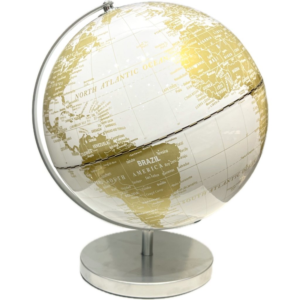 Overige Merken - Overige Merken Wereldbol met licht 26x25x31 cm wit/goud