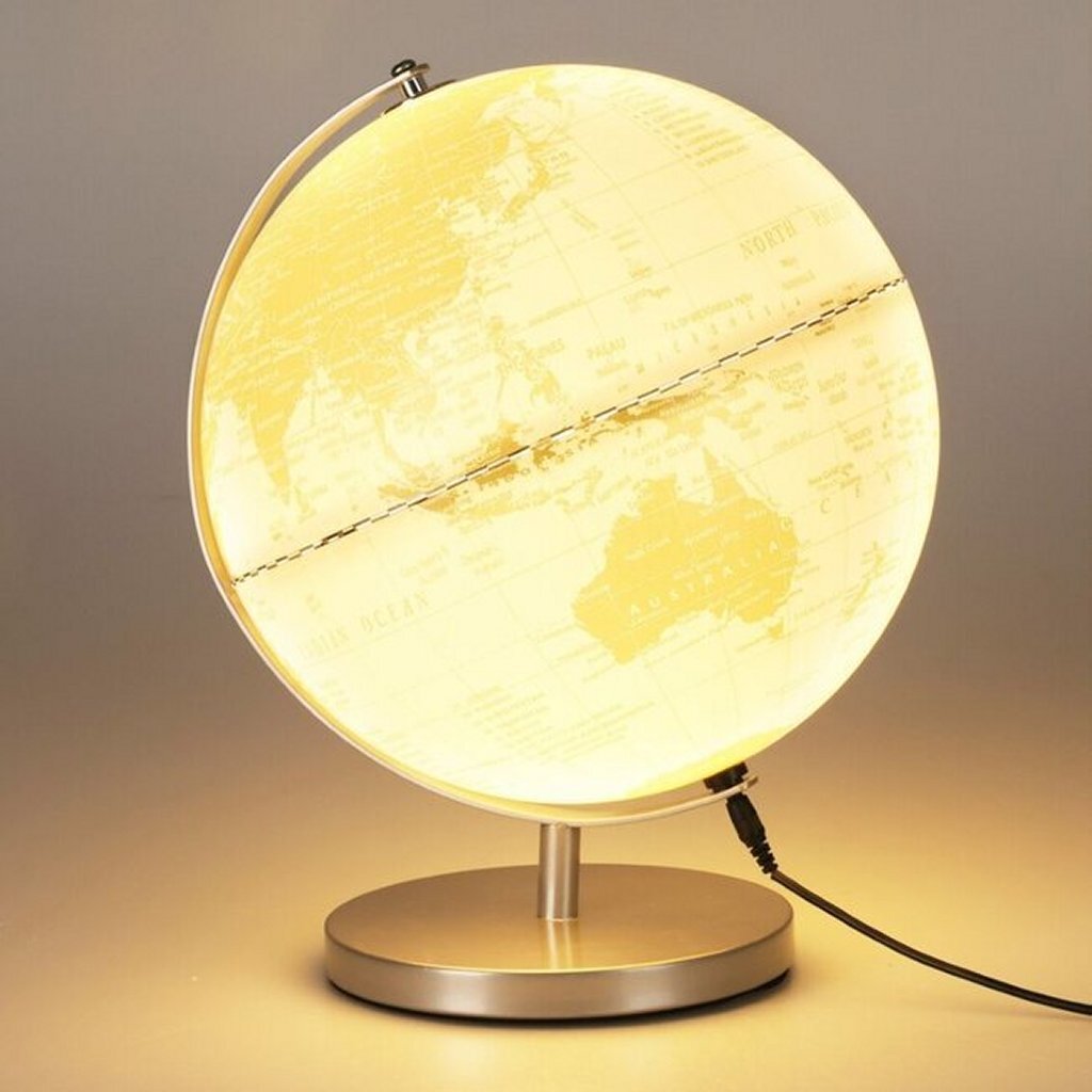 Overige Merken - Overige Merken Wereldbol met licht 26x25x31 cm wit/goud