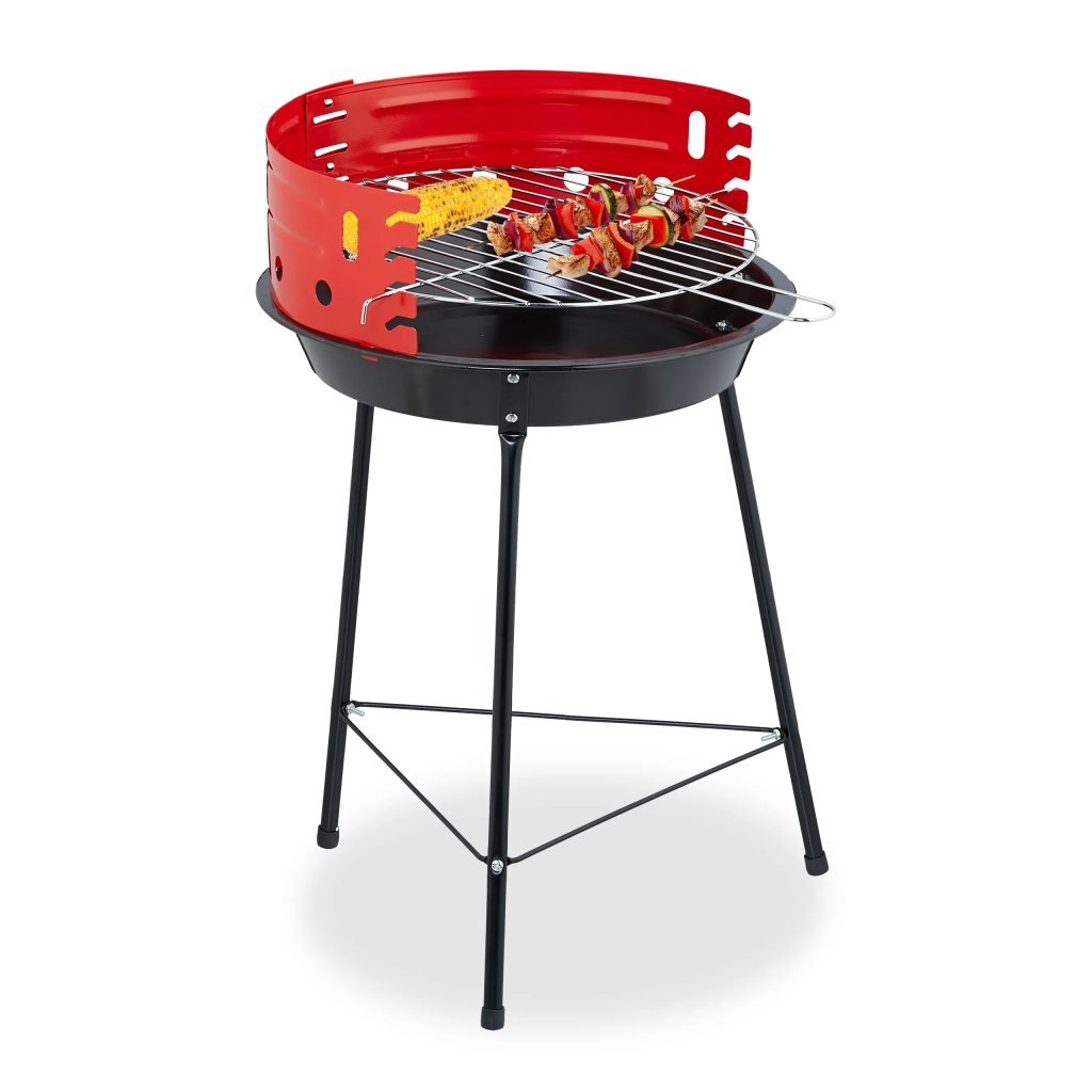 BBQ - BBQ barbecue 33x32x55 cm zwart/rood