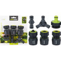 Pro Garden - Garden tuinslang opzetstukken 6 stuks antraciet/groen