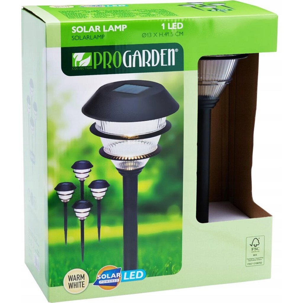 Pro Garden - Garden solar tuinlampen 4 stuks zwart