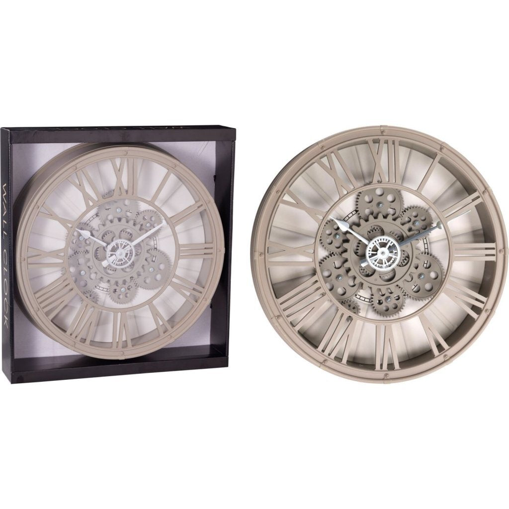 Overige Merken - Overige Merken Analoge wandklok met roterend uurwerk 38.7 cm zand