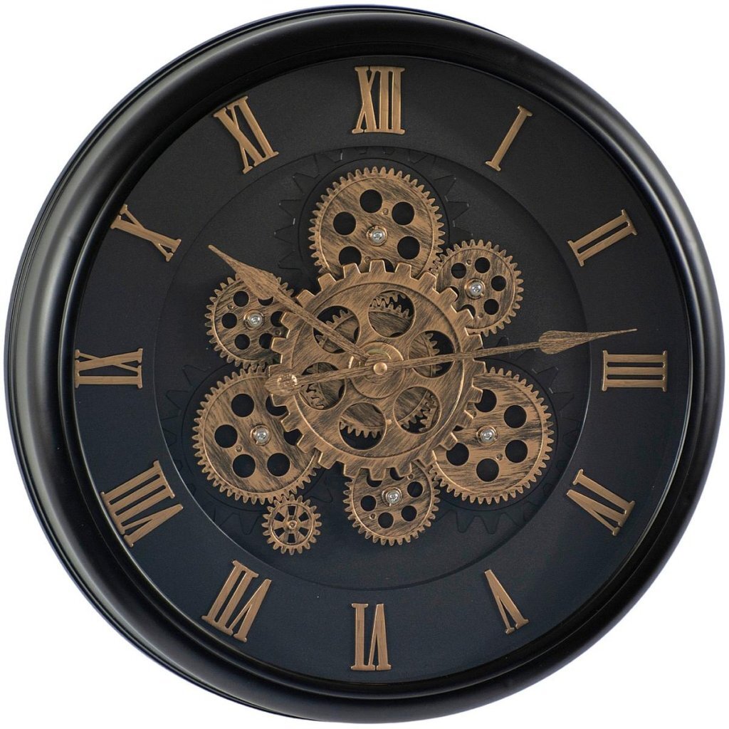 Excellent Houseware - Houseware Analoge wandklok 40 cm goud/zwart