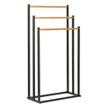 Bathroom Solutions - Bathroom Solutions handdoekrek 45x23x85 cm metaal/bamboe/zwart