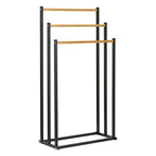 Bathroom solutions handdoekrek 45x23x85 cm metaal bamboe zwart