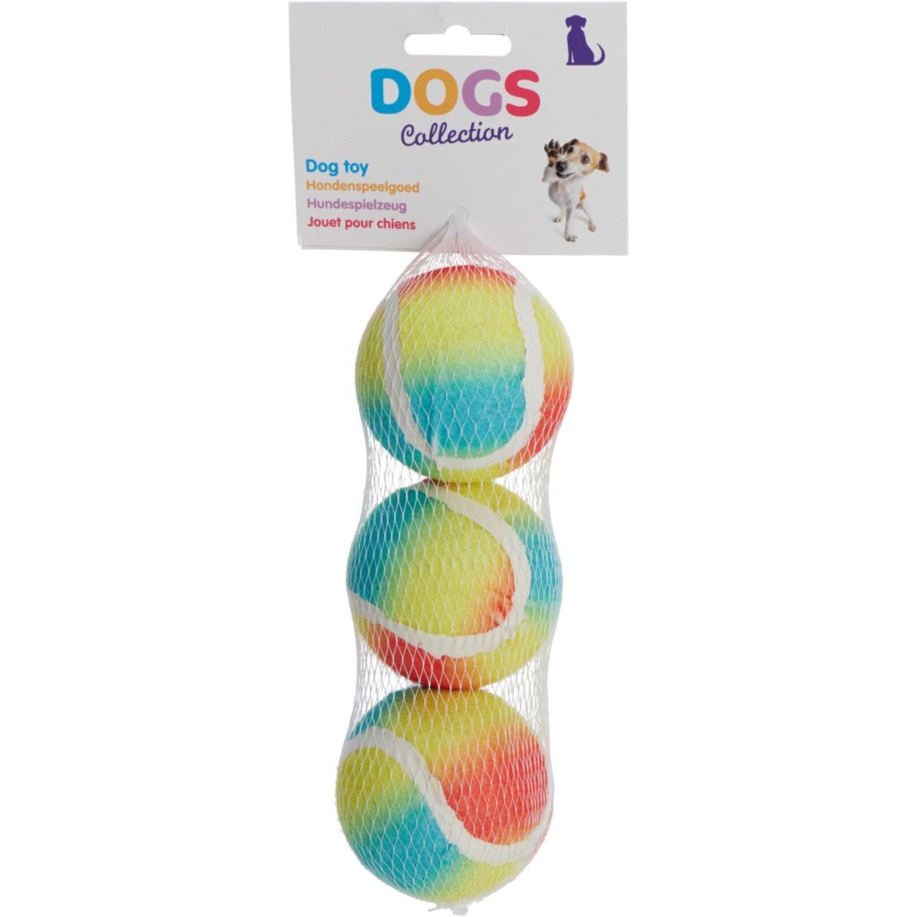 Overige Merken - Overige Merken Dogs collection regenboog tennisballen 3 stuks