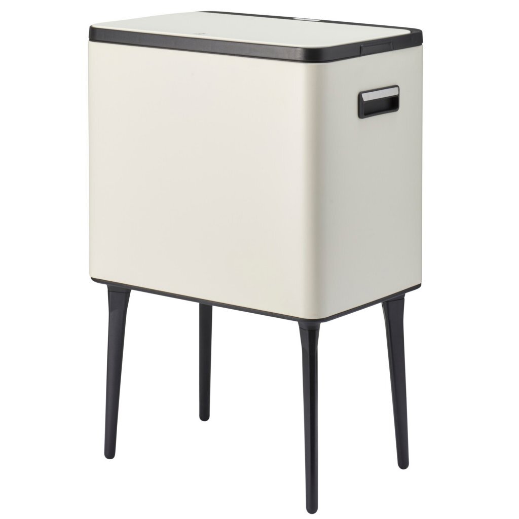 Excellent Houseware - Houseware afvalbak 35l metaal/crème/zwart