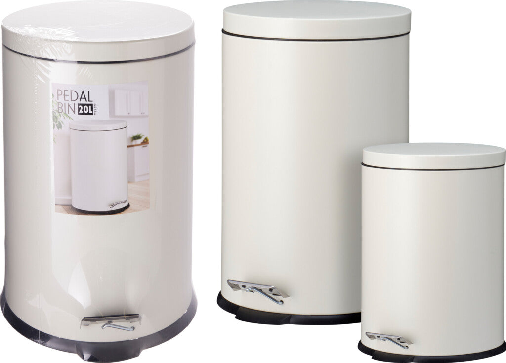 Excellent Houseware - Houseware pedaalemmer set 20l & 5l cream