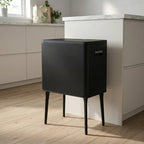 Excellent Houseware - Houseware afvalbak 35l metaal/zwart