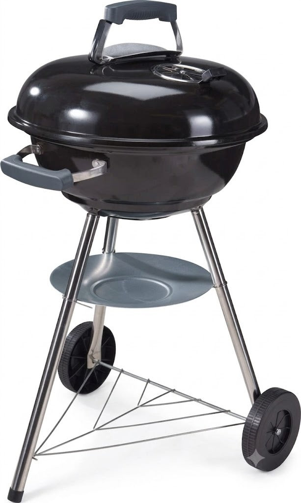 BBQ Collection - BBQ Collection Bbq grill style kogelbarbecue met deksel en wielen houtskool bbq 45cm zwart