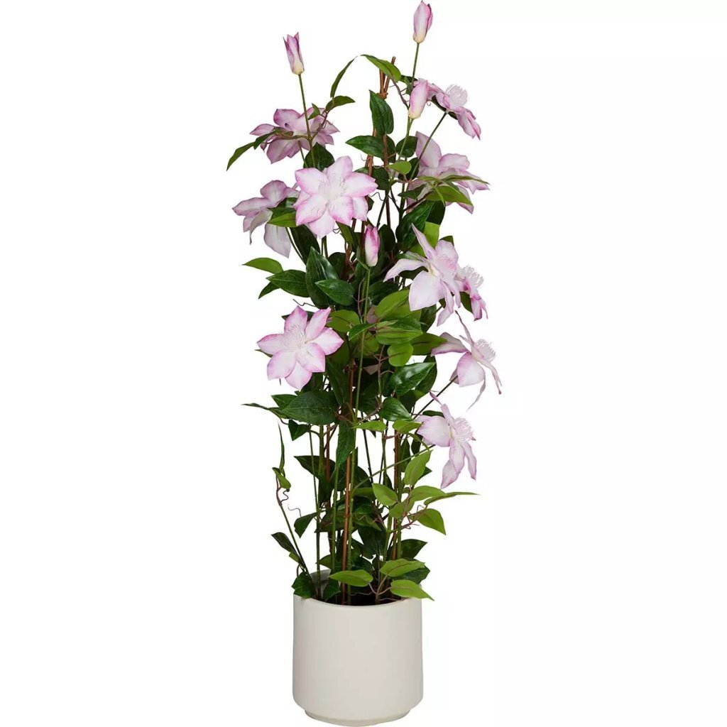 Overige Merken - Overige Merken Kunstplant clematis 98x35 cm groen/roze