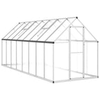 VidaXL Tuinkas met basisframe 445x169x195 cm aluminium zilverkleurig