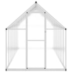 VidaXL Tuinkas met basisframe 445x169x195 cm aluminium zilverkleurig