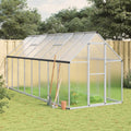 VidaXL Tuinkas met basisframe 445x169x195 cm aluminium zilverkleurig