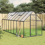 VidaXL Tuinkas met basisframe 445x169x195 cm aluminium antracietkleur