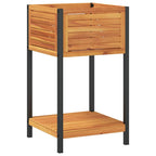 Vidaxl plantenbak met schap 45x45x80 cm massief acaciahout en staal