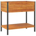 Vidaxl plantenbak met schap 80x45x80 cm massief acaciahout en staal