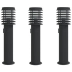 Vidaxl buitenvloerlampen 3 st stopcontact 60 cm roestvrijstaal zwart