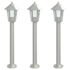 Vidaxl vloerlamp voor buiten 3 st 80 cm roestvrijstaal zilverkleurig