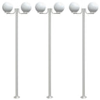 Vidaxl buitenvloerlampen 3 st 215 cm roestvrij staal zilverkleurig